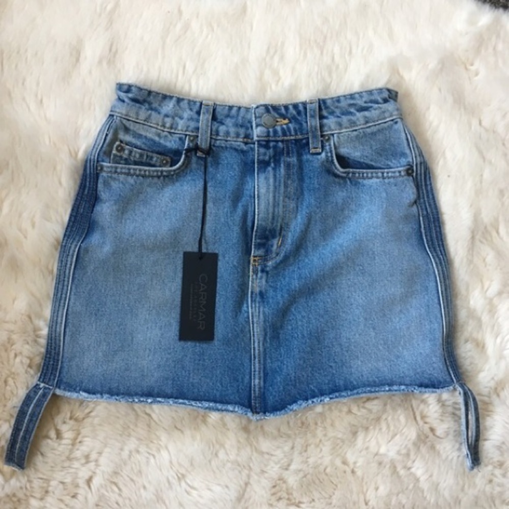 Carmar denim skirt with side strips